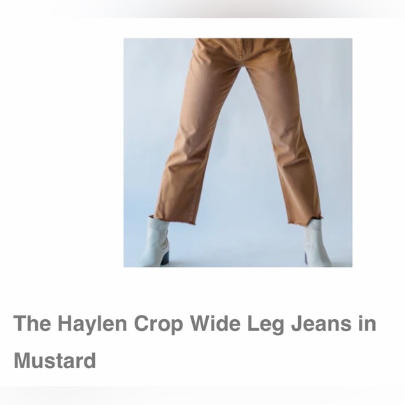 Piper and Scoot “Haylen” Mid Rise Crop Wide Leg Jeans Mustard/Rust 25 - Picture 2 of 16